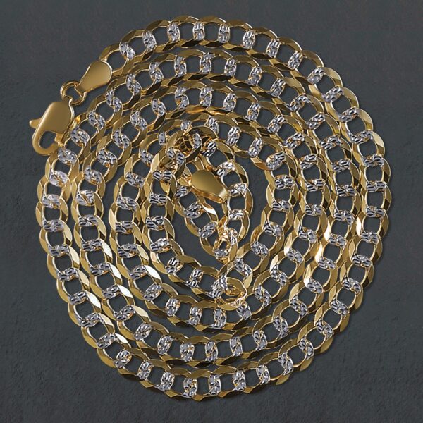 14k Two Tone Gold Pave Curb Chain (4.60 mm) - Two-Tone Gold - alternate view 4