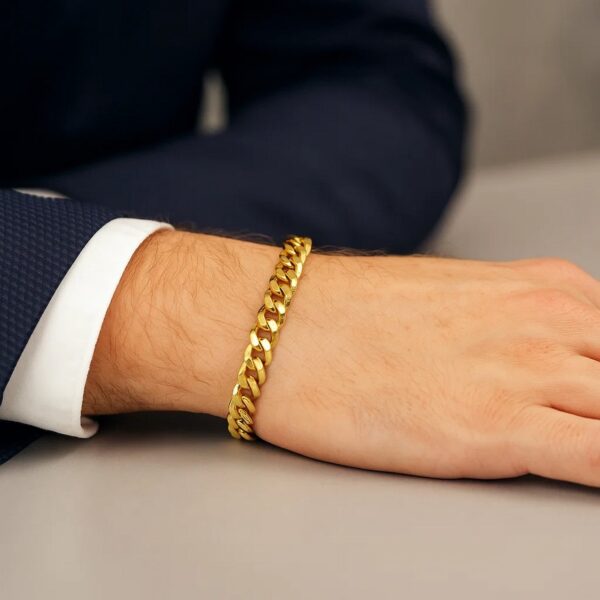 10k Yellow Gold Semi Solid Miami Cuban Bracelet (6.60 mm) - alternate view 5
