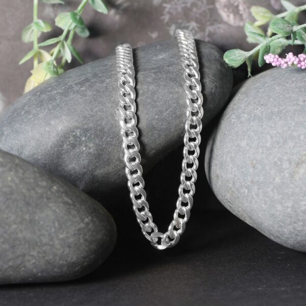 14k White Gold Miami Cuban Semi Solid Chain (5.50 mm) - alternate view 4