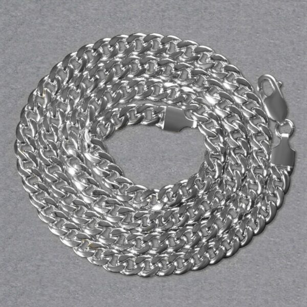 14k White Gold Miami Cuban Semi Solid Chain (5.50 mm) - alternate view 5