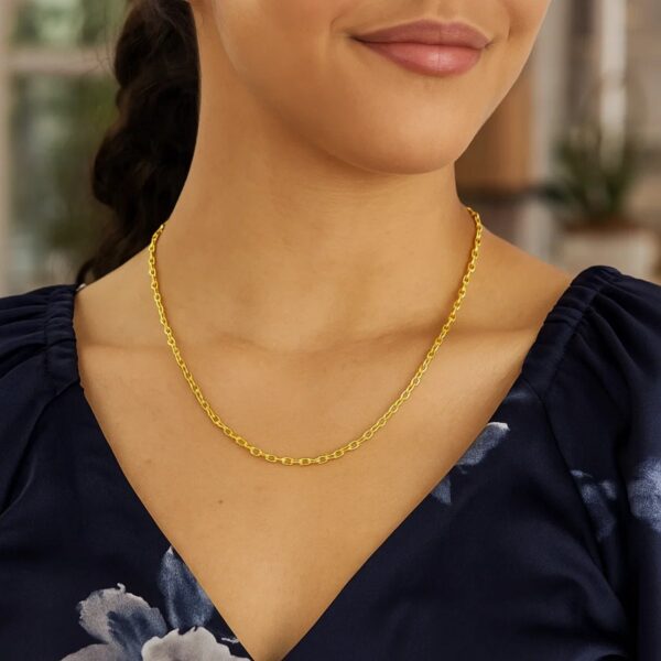 Sterling Silver Gold Plated French Cable Chain (2.80 mm) - alternate view 4