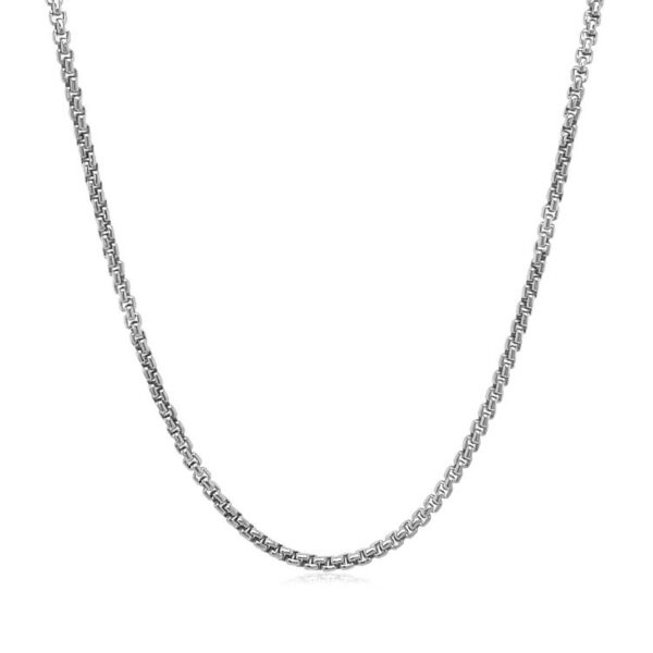 14k White Gold Solid Round Box Chain (1.60 mm) - alternate view 2