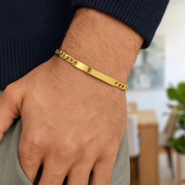 14K Yellow Gold Mariner ID Bracelet - alternate view 3