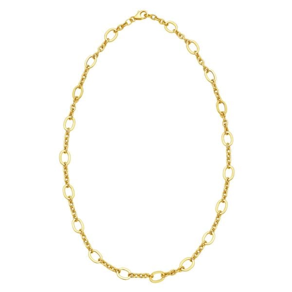 14K Yellow Gold Five and One Oval Link Chain Necklace - alternate view 2