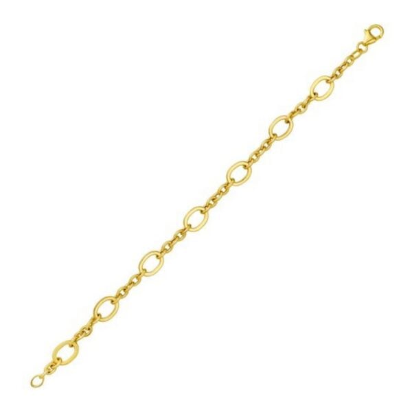 14K Yellow Gold Five and One Oval Link Chain Necklace - alternate view 3