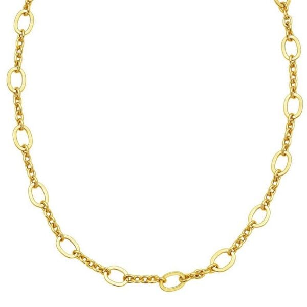 14K Yellow Gold Five and One Oval Link Chain Necklace - alternate view 4
