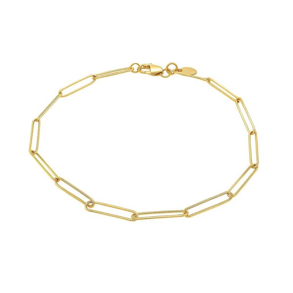14k Yellow Gold Wire Paperclip Bracelet (2.70 mm) - alternate view 2