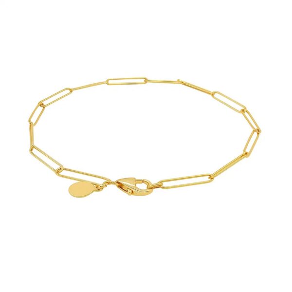 14k Yellow Gold Wire Paperclip Bracelet (2.70 mm) - alternate view 3