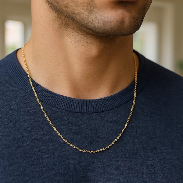 14k Yellow Gold Round Cable Link Chain (1.30 mm) - alternate view 5