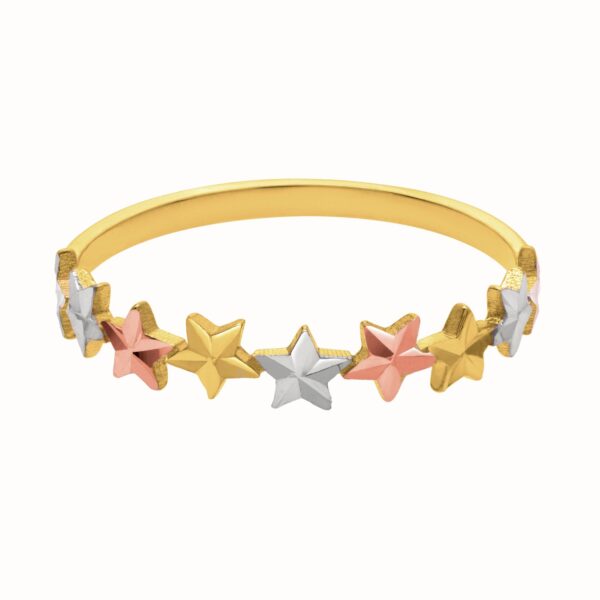 Tri color Star Ring in 10K Gold - Tri-Color Gold - alternate view 2