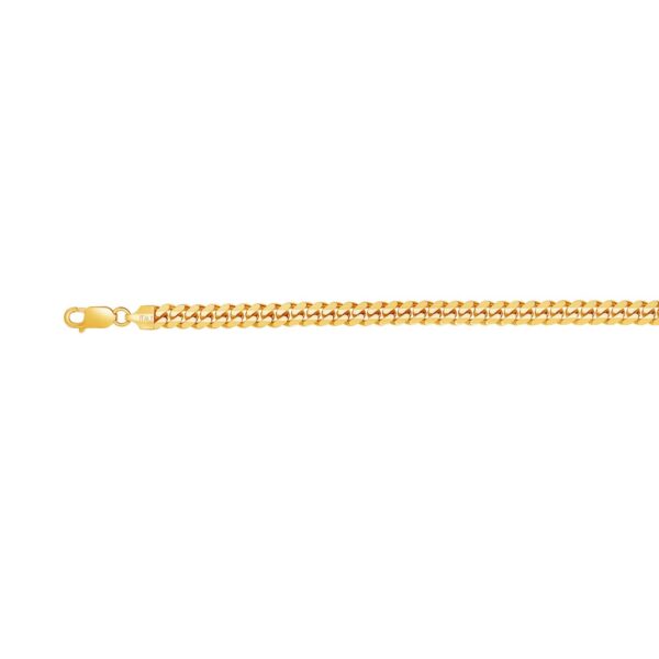 Sterling Silver Yellow Gold Plated Miami Cuban Chain (6.30 mm) - alternate view 2