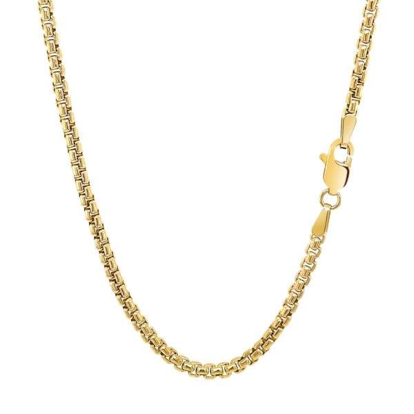 14k Yellow Gold Solid Round Box Chain (2.5 mm) - alternate view 3