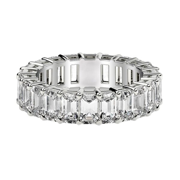 Emerald Cut Lab Grown Diamond Eternity Ring in 14k White Gold (4 cttw FG/VS2) - F-G - alternate view 2