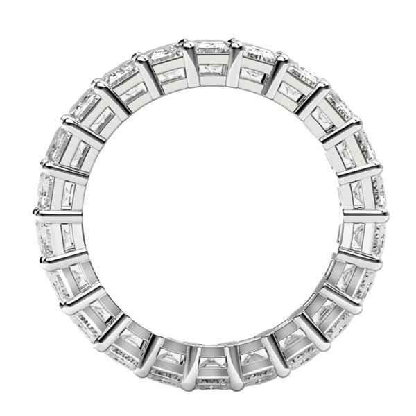 Emerald Cut Lab Grown Diamond Eternity Ring in 14k White Gold (4 cttw FG/VS2) - F-G - alternate view 3