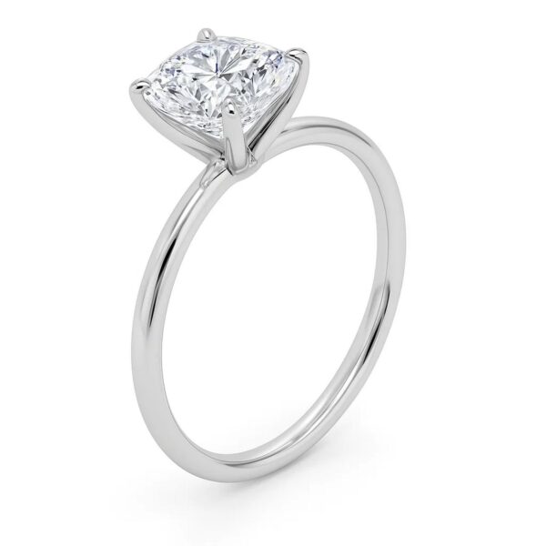 2 Carat Cushion Lab Grown IGI G/VS1 Diamond Solitaire Ring in 10K White Gold - alternate view 2