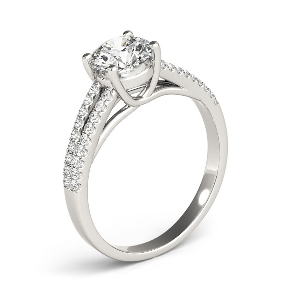 14k White Gold Split Shank Round Diamond Engagement Ring (1 1/8 cttw) - alternate view 3