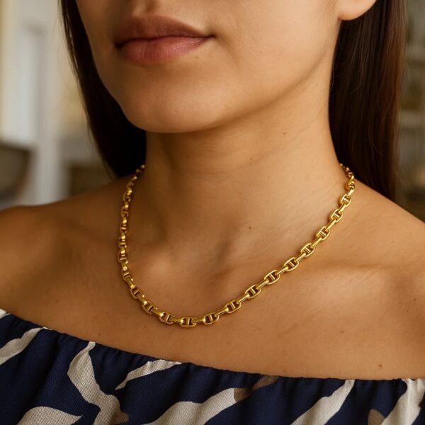 14k Yellow Gold Lite Anchor Chain (5.20 mm) - alternate view 4