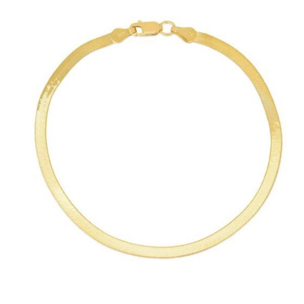 1.5mm 14k Yellow Gold Super Flex Herringbone Anklet - alternate view 2