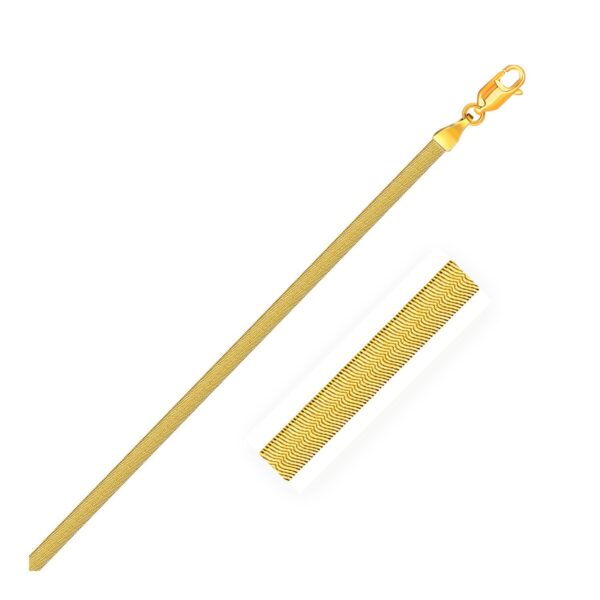 1.5mm 14k Yellow Gold Super Flex Herringbone Anklet - alternate view 3