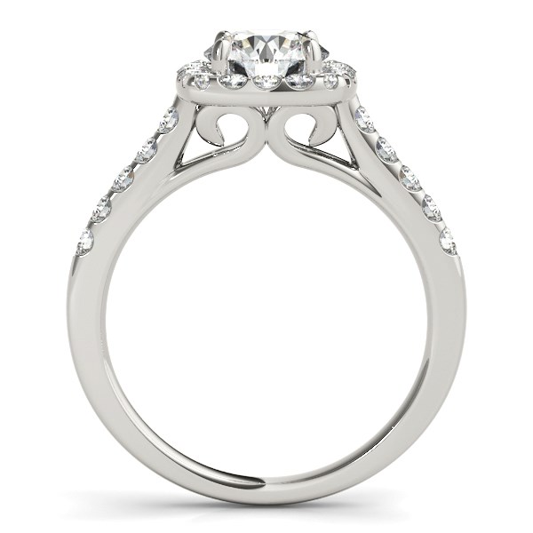 Square Shape Halo Diamond Engagement Ring in 14k White Gold (1 1/2 cttw) - alternate view 2