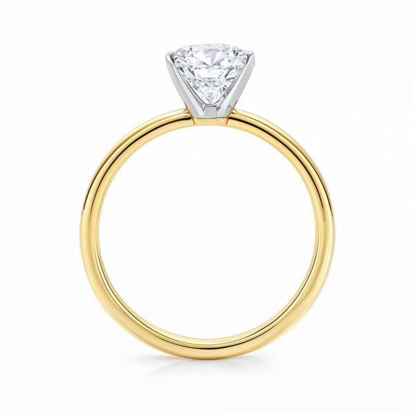 3 Carat Radiant Lab Grown IGI G/VS1 Diamond Solitaire Ring in 10K Yellow Gold - alternate view 4