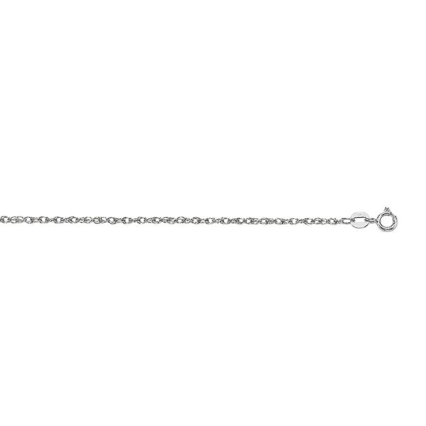 14k White Gold Machine Rope Chain (0.95 mm) - alternate view 2