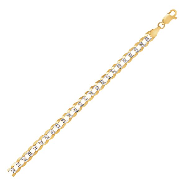 14k Two Tone Gold Pave Curb Chain (5.70 mm) - Two-Tone Gold