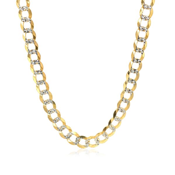 14k Two Tone Gold Pave Curb Chain (5.70 mm) - Two-Tone Gold - alternate view 2