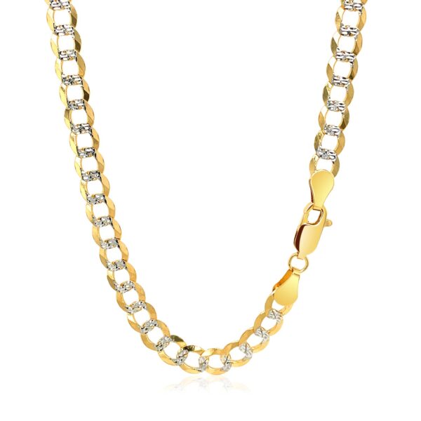 14k Two Tone Gold Pave Curb Chain (5.70 mm) - Two-Tone Gold - alternate view 3