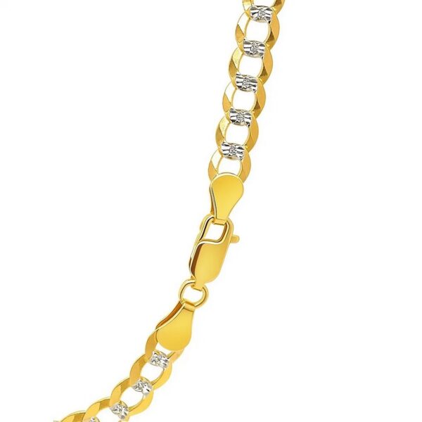 14k Two Tone Gold Pave Curb Chain (5.70 mm) - Two-Tone Gold - alternate view 4