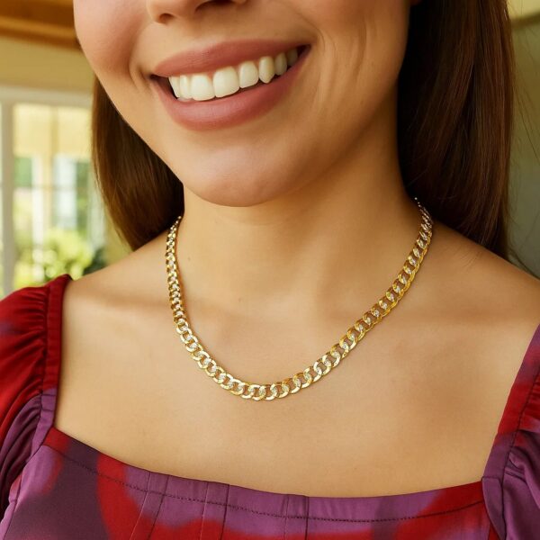 14k Two Tone Gold Pave Curb Chain (5.70 mm) - Two-Tone Gold - alternate view 5