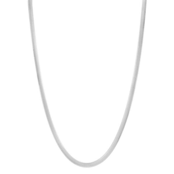 Sterling Silver Rhodium Plated Oval Snake Chain (4.20 mm) - alternate view 2