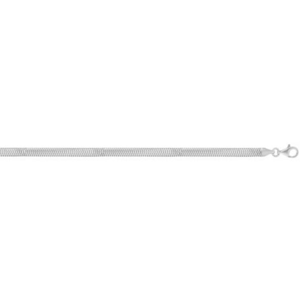 Sterling Silver Rhodium Plated Oval Snake Chain (4.20 mm) - alternate view 3