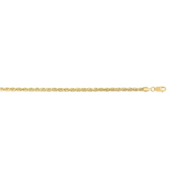 Sterling Silver Yellow Gold Plated Diamond Cut Royal Rope Chain (3.60 mm) - alternate view 3
