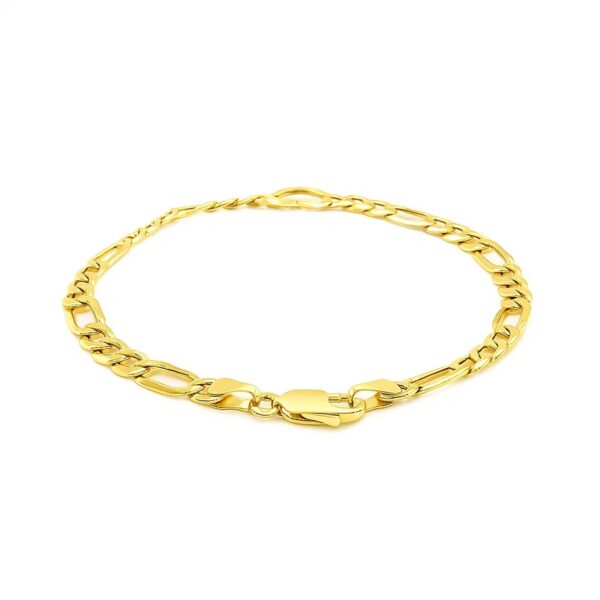 Figaro Chain Heart Bracelet in 10K Yellow Gold (4.50 mm) - alternate view 3