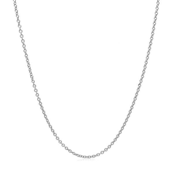 14k White Gold Round Cable Link Chain (1.30 mm) - alternate view 2