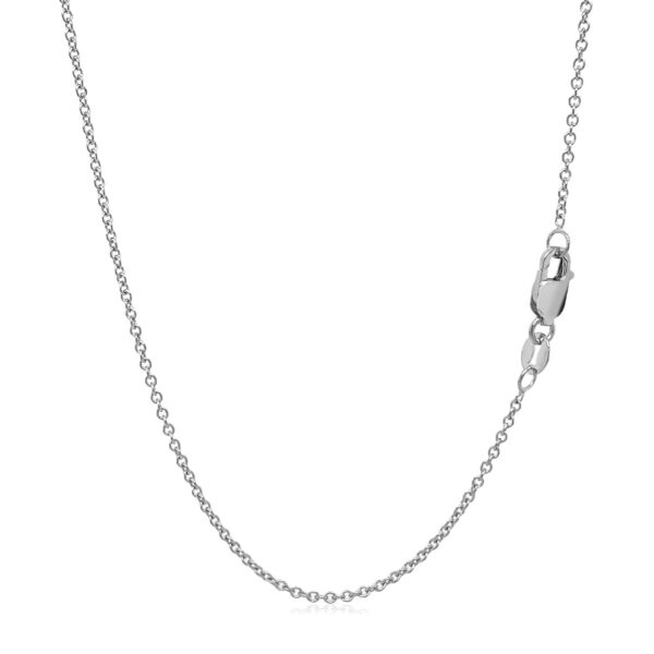14k White Gold Round Cable Link Chain (1.30 mm) - alternate view 3
