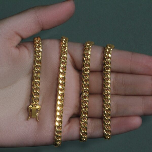 10k Yellow Gold Semi Solid Miami Cuban Chain (5.00 mm) - alternate view 5