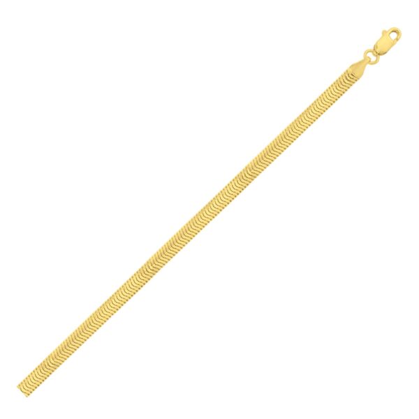 14K Yellow Gold Oval Snake Chain (4.40 mm)