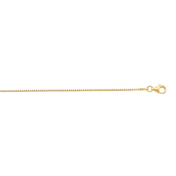 Sterling Silver Yellow Gold Plated Classic Box Chain (1.10 mm) - alternate view 2