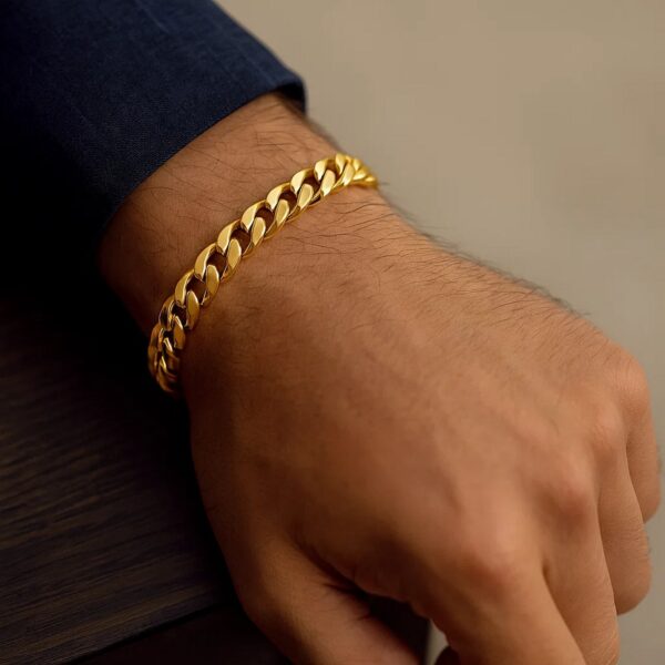 14k Yellow Gold Semi Solid Miami Cuban Bracelet (10.70 mm) - alternate view 5