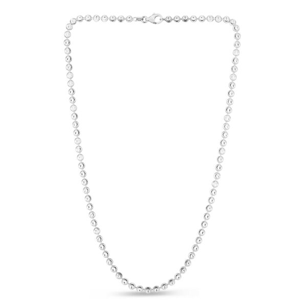 Sterling Silver Rhodium Plated Moon Cut Bead Chain (4.00 mm) - alternate view 2
