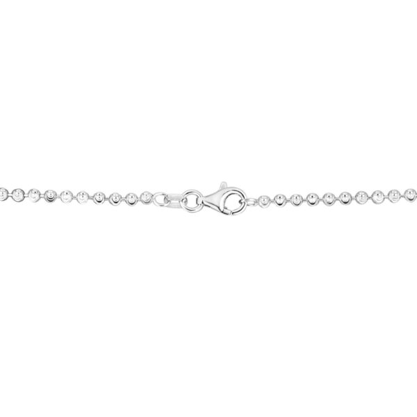 Sterling Silver Rhodium Plated Moon Cut Bead Chain (4.00 mm) - alternate view 4