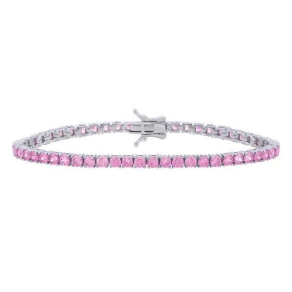 Sterling Silver White CZ Tennis Bracelet (3.30 mm) - alternate view 2