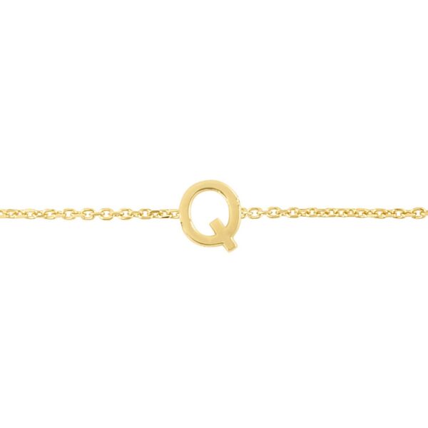 14K Yellow Gold Mini Initial Q Bracelet - alternate view 2