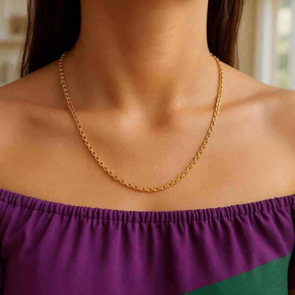 2.2mm 14K Yellow Gold Forsantina Lite Cable Link Chain - alternate view 5