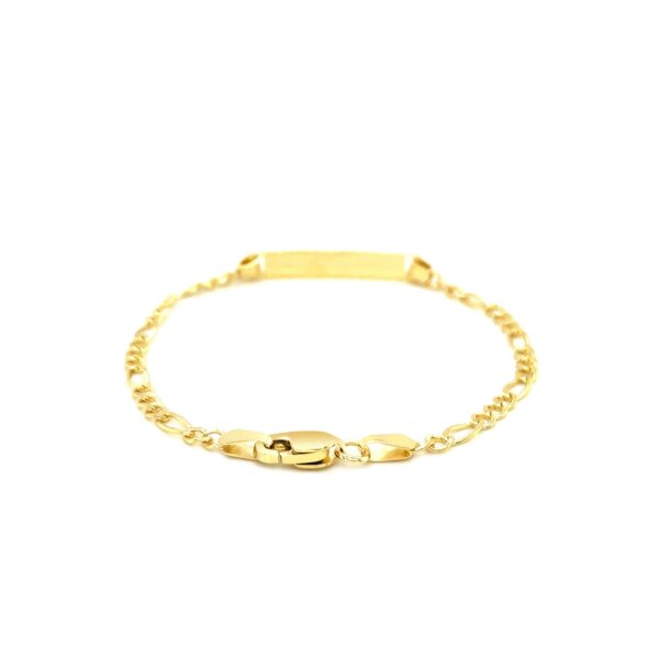 14k Yellow Gold Figaro Link Childrens ID Bracelet (3.30 mm) - alternate view 3