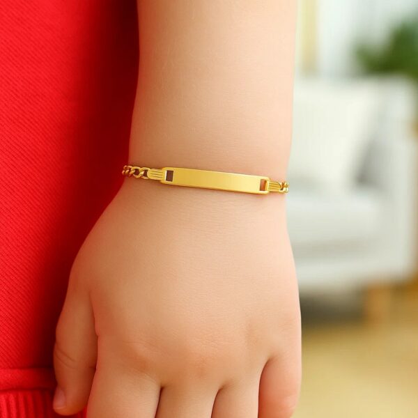14k Yellow Gold Figaro Link Childrens ID Bracelet (3.30 mm) - alternate view 5