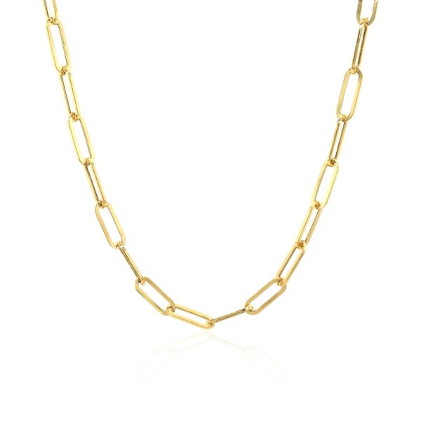 14K Yellow Gold Wide Paperclip Chain (3.20 mm) - alternate view 2