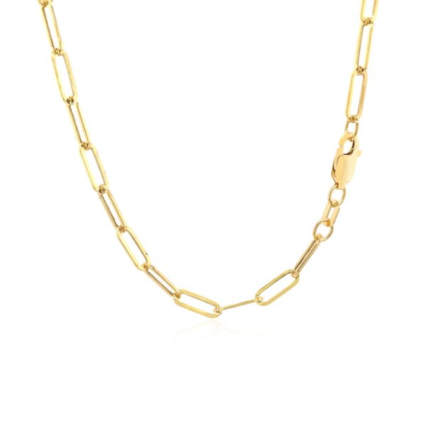 14K Yellow Gold Wide Paperclip Chain (3.20 mm) - alternate view 3